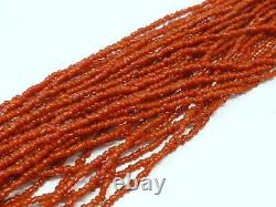 Vintage Navajo Necklace Red Coral Seed Bead 30 Multi Strand Necklace 111gr 33