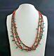 Vintage Navajo Sterling Turquoise & Coral Nugget Bead Necklace 22 1/4