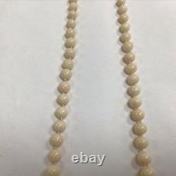 Vintage Necklace Angel Skin Coral Graduated Beads 23 Long 12mm to 5mm