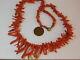 Vintage Old Natural Salmon Color Branch Coral Graduated Bead Necklace 7k 9