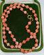 Vintage Peach Salmon 5mm Coral Bead Strand 14k Gold Filled 17 Necklace 9d 7