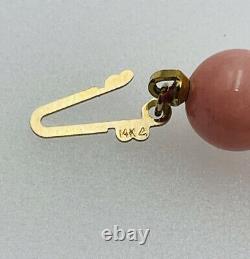 Vintage Pink Angel Skin Coral & 14k Gold Beaded Necklace 19 1/2