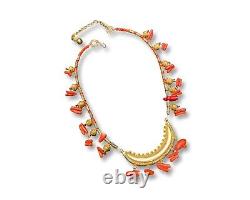 Vintage Rare KENNETH LANE KJL Genuine Red Coral Beaded Necklace 17