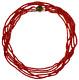 Vintage Retro 14k Gold Ox-blood Red Coral Bead 36 Opera Three Strand Necklace