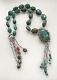 Vintage Silver Tibetan Gao Box Locket Pendant & Turquoise Coral Heavy Necklace