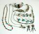 Vintage Southwest Jewelry Lot Sterling Silver Turquoise Bead Some Native Made