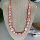 Vintage Sterling Silver 925 Salmon Pink White Angel Skin Coral Beaded Necklace