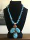 Vintage Sterling Silver Turquoise Coral Pendant Necklace Stamped Bench Beads 925