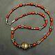 Vintage Sterling Silver Yemen Necklace Silver Beads Coral Tribal Middle Eastern