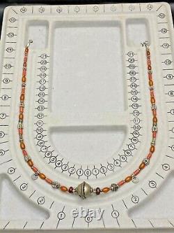 Vintage Sterling Silver Yemen Necklace Silver Beads Coral Tribal Middle Eastern