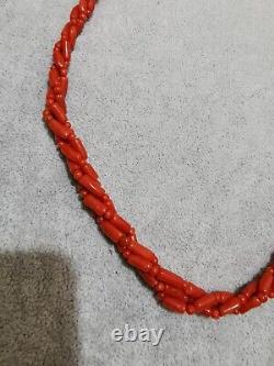 Vintage Twist Red Coral Necklace