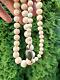 Vintage White Angel Skin Coral White Beaded Necklace Clasp Silver 77.3 Gr