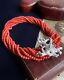 Vintage Women's Jewelry Beads Red Coral Necklace Sterling Silver 925 Clasp 108 G