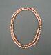 Vintage Angel Skin Coral And 14k Gold Bead Long Necklace