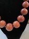 Vintage Apple Coral Bead Necklace 20 Long 146 Grams Barrel Clasp