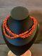 Vintage Salmon Coral Necklace 26 Inches