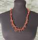 Vtg Coral Beads Necklace Chain Beautiful 23.5