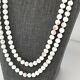 Vtg Double Strand 22 Angel Skin Coral Bead Necklace White Pink 9 Mm Sterling