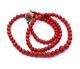 Vtg Graduated Deep Ox Blood Red Coral Bead Strand Italy 800 Silver 18 Necklace