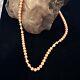 Vtg Mediterranean Coral Beaded Necklace 14k Gold Clasp Light Orange Hand Strung