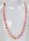 Vtg. Natural Smooth Angel Coral Ball Beaded Necklace Peach Color 14k Gold Clasp