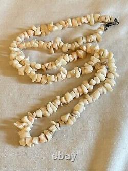 White Coral Necklace Genuine Natural VtG Branch Chunk Beads Beaded Collar Strand
