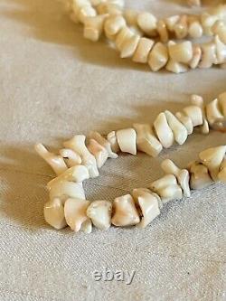 White Coral Necklace Genuine Natural VtG Branch Chunk Beads Beaded Collar Strand