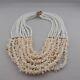 White Coral And Facetted Glass Multi Strand Vintage Necklace Slide Tube Clasp 17