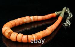 Wonderful Quality Tibetan Antique Coral Beaded Necklace Antique Solid Silver