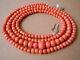 Xl Coral Necklace Lachskoralle Coral Silver Closure Real Bead 28,5 G/78 Cm