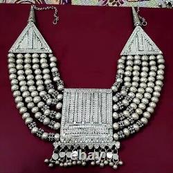 Yemenite Vintage Yemeni Antique Bib Necklace Yemen Silver Bead Amulet Pendant