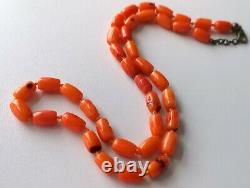 `pretty Orange Colour Coral Necklace (17-18 Long)